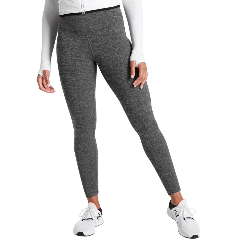 Athleta Altitude Tight In Polartec Power Stretch Heather Gray Leggings Size XS